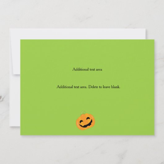 キッズハロウィーンの衣装の誕生日パーティーの招待状 招待状 (裏面)