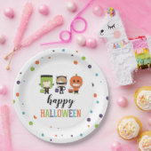 キッズハロウィーンの衣装カラフルパーティー ペーパープレート (パーティー)