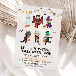 キッズハロウィーンの衣装パーティの招待状、誕生日 招待状
