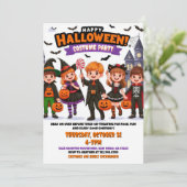 キッズハロウィーンの衣装パーティー編集可能 招待状 (スタンド正面)
