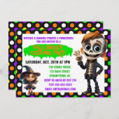 キッズハロウィーンの衣装パーティー 招待状 (正面/裏面)