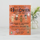 キッズハロウィーンの衣装パーティー 招待状 (スタンド正面)