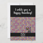 キッズハロウィーンウィッチパンプキン&こうもり誕生日 招待状 (裏面)