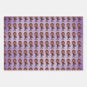 キッズハロウィーンウィッチ、人狼、カボチャ ラッピングペーパーシート (正面2)