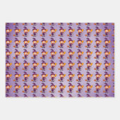 キッズハロウィーンウィッチ、人狼、カボチャ ラッピングペーパーシート (正面)