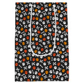 キッズハロウィーンキュートスケルトンスカルボーン ミディアムペーパーバッグ (裏面)