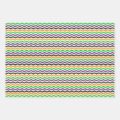 キッズハロウィーンシェブロングリーンパープルブラックオレンジ ラッピングペーパーシート (正面3)