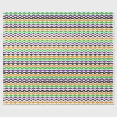 キッズハロウィーンシェブロングリーンパープルブラックオレンジ ラッピングペーパー (フラット)