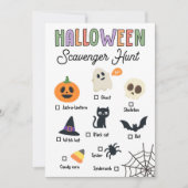 キッズハロウィーンスカベンジャー狩りゲームカード 招待状 (正面)