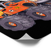 キッズハロウィーンスケルトン乗馬モンスタートラックおもしろい ポスター (角)