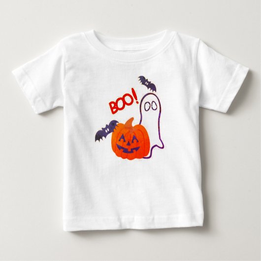 キッズハロウィーンティー、キッズコスチューム・ブー ベビーTシャツ (正面)
