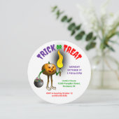 キッズハロウィーントリックまたはトリートパーティの招待状 招待状 (スタンド正面)