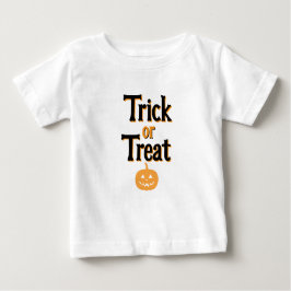 キッズハロウィーントリックまたはトリートTシャツ白 ベビーTシャツ