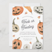 キッズハロウィーントリックまたは治療パーティー 招待状 (正面)