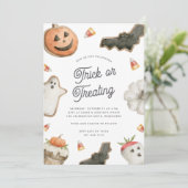 キッズハロウィーントリックまたは治療パーティー 招待状 (スタンド正面)