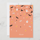 キッズハロウィーンバースデーパーティ招待状オレンジ 招待状 (裏面)