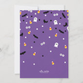 キッズハロウィーンバースデーパーティ招待状紫 招待状 (裏面)