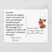 キッズハロウィーンブラックキャットカスタムメッセージ シーズンポストカード (裏面)