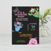 キッズハロウィーンモンスターマッシュバッシュパーティー 招待状 (スタンド正面)