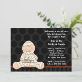 キッズハロウィーン衣装パーティの招待状かわいいミイラ 招待状 (スタンド正面)