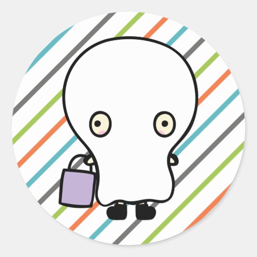 キッズハロウィーン衣装パーティの招待状シール ラウンドシール (正面)