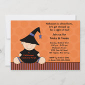 キッズハロウィーン衣装パーティの招待状可愛い魔女 招待状 (正面)