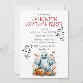 キッズハロウィーン衣装パーティーI幽霊 招待状 (正面)