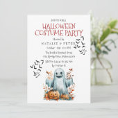 キッズハロウィーン衣装パーティーI幽霊 招待状 (スタンド正面)