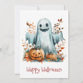 キッズハロウィーン衣装パーティーI幽霊 招待状 (裏面)