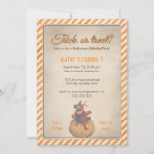 キッズハロウィーン誕生パーティーヴィンタグウィッチカボチャ 招待状 (正面)