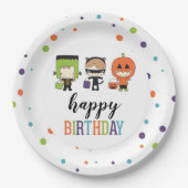 キッズハロウィーン誕生日パカラフルーティ ペーパープレート (正面)