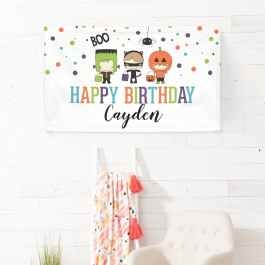 キッズハロウィーン誕生日パカラフルーティ 横断幕 (インサイチュ)