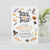 キッズハロウィーン誕生日パーティーの招待 招待状 (スタンド正面)