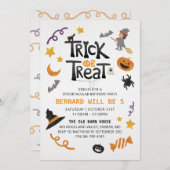 キッズハロウィーン誕生日パーティーの招待 招待状 (正面/裏面)