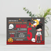 キッズハロウィーン誕生日招待状ヴァンパイアパーティー 招待状 (スタンド正面)