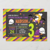 キッズハロウィーン誕生日招待状 招待状 (正面/裏面)