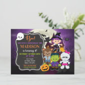 キッズハロウィーン誕生日招待状 招待状 (スタンド正面)