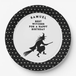 キッズハロウィーン誕生日魔女 ペーパープレート