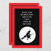 キッズハロウィーン誕生日 – リトルウィッチ 招待状 (正面/裏面)