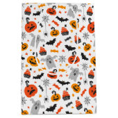 キッズハローウィンパーティ幽霊たちスパイダースキャンディカンプキンズ ミディアムペーパーバッグ (正面)