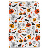 キッズハローウィンパーティ幽霊たちスパイダースキャンディカンプキンズ ミディアムペーパーバッグ (裏面)