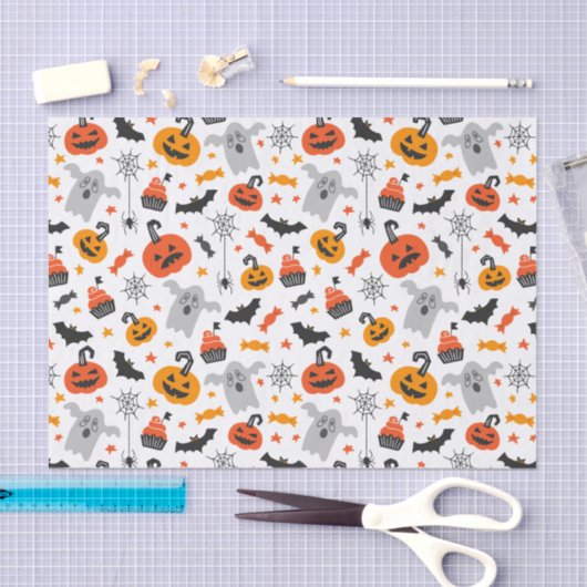 キッズハローウィンパーティ幽霊たちスパイダースキャンディカンプキンズ 薄葉紙 (クラフト)