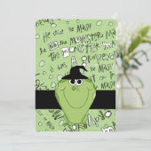 キッズハローウィンパーティ招待状グリーンモンスター 招待状 (スタンド正面)