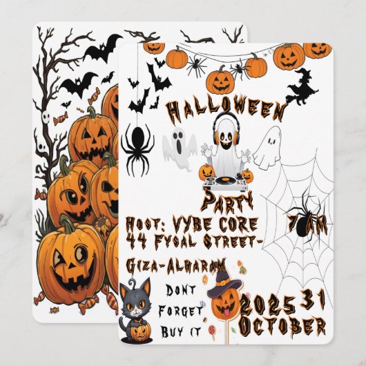 キッズハローウィンパーティ招待状 招待状 (正面/裏面)