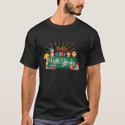 キッズハロー5年生先生生初日 Tシャツ (正面)