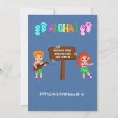 キッズハワイアンルアウ（ハワイ式宴会）パーティー追加フォト招待状 招待状 (裏面)