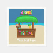 キッズハワイアンルアウ（ハワイ式宴会）パーティー パーソナライズされた スタンダードカクテルナプキン (正面)