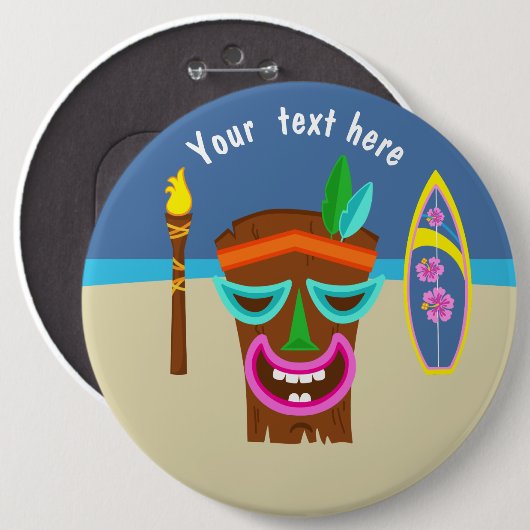 キッズハワイアンルアウ（ハワイ式宴会）パーティー パーソナライズされた 缶バッジ (正面&裏面)