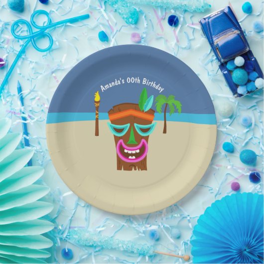 キッズハワイアンルアウ（ハワイ式宴会）パーティー ペーパープレート (パーティー)
