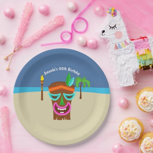 キッズハワイアンルアウ(ハワイ式宴会)パーティー ペーパープレート (パーティー)